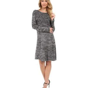 Calvin Klein Women's Marled Gray Fit & Flare Sweater Dress, Lg